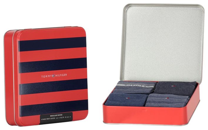 Tommy Hilfiger Herrestrømper 4-pak i Elegant Gaveæske