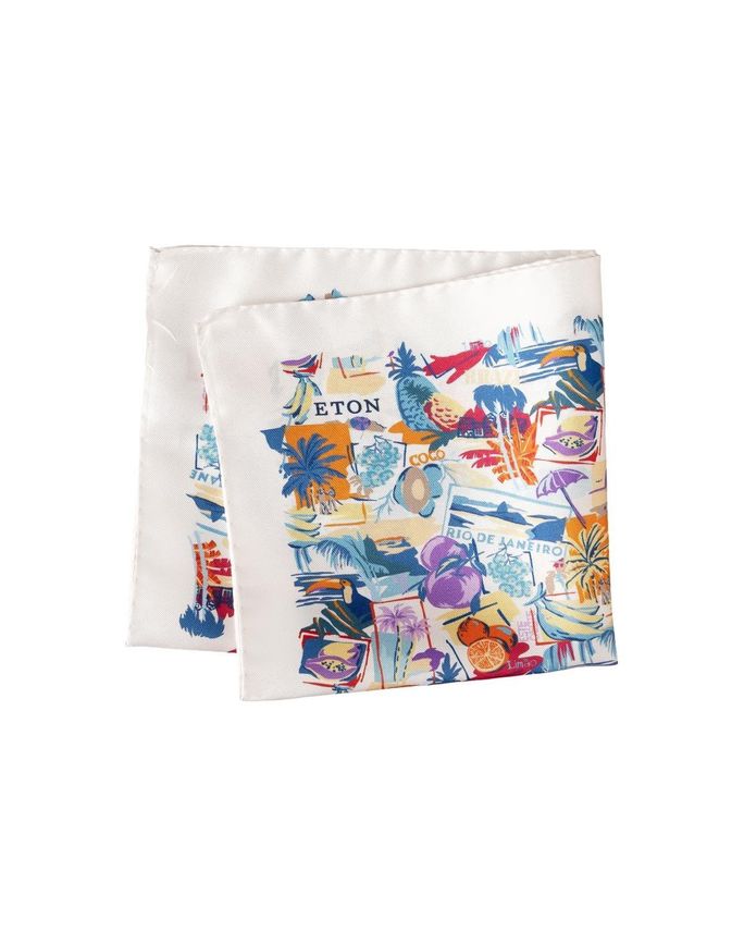 Postcard Silk Twill Pocket Square fra Eton