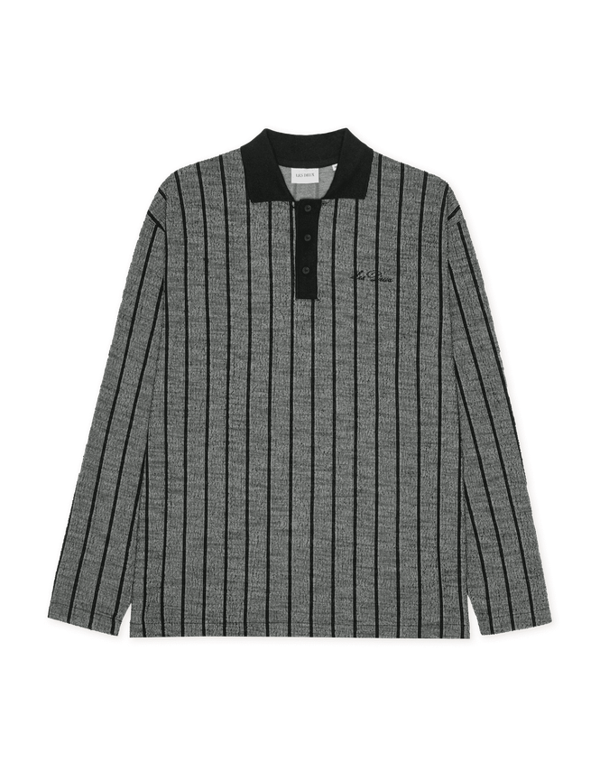 Pinstriped Jacquard Ls Polo fra Les Deux