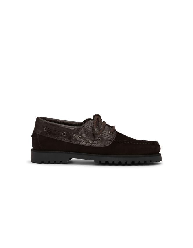 Croco Mix Boatshoe fra Les Deux