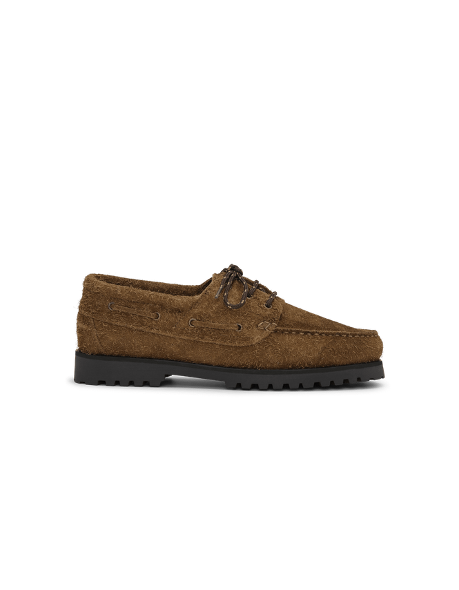 Hairy Suede Boatshoe fra Les Deux