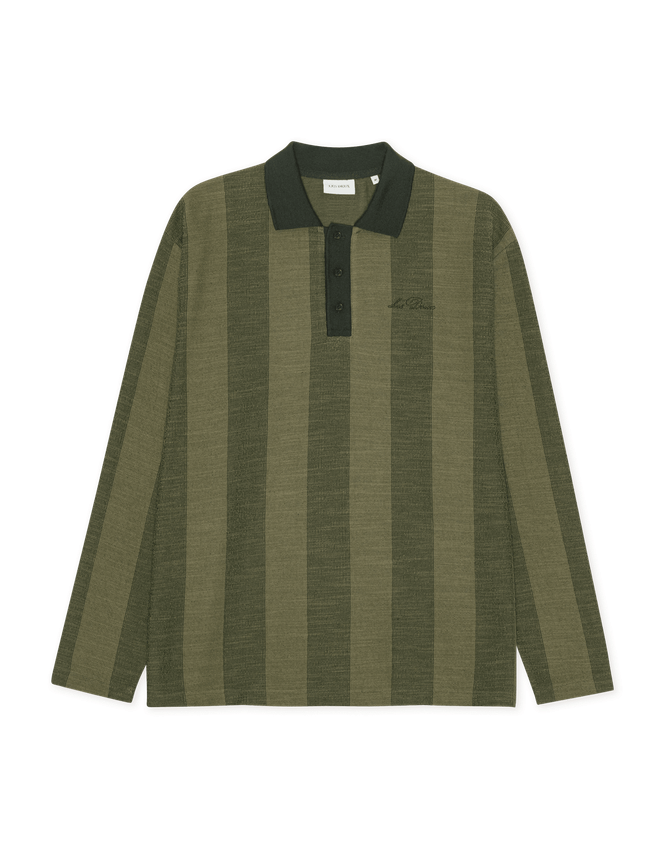 Striped Jacquard Ls Polo fra Les Deux