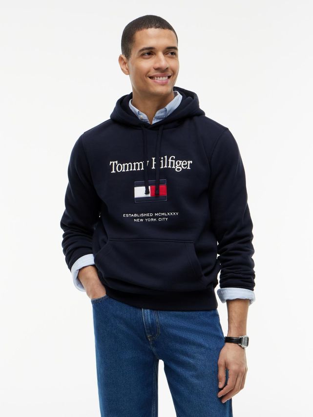 Hilfiger Embro Flag Hoodie fra Tommy Hilfiger
