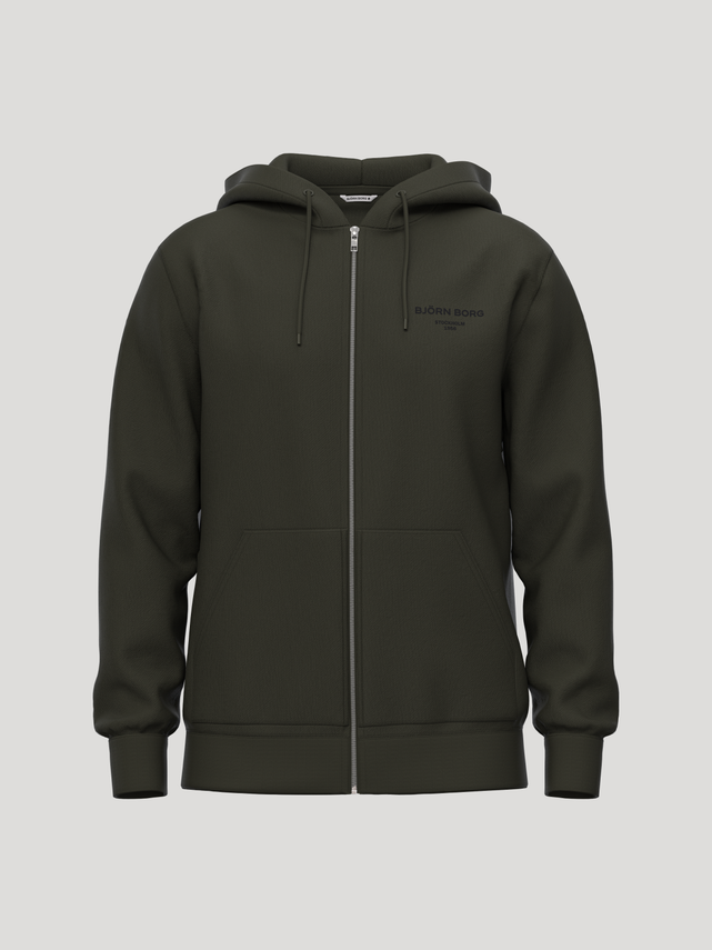 Borg Essential 1 Zip Hoodie, Light Grey Melange fra Björn Borg