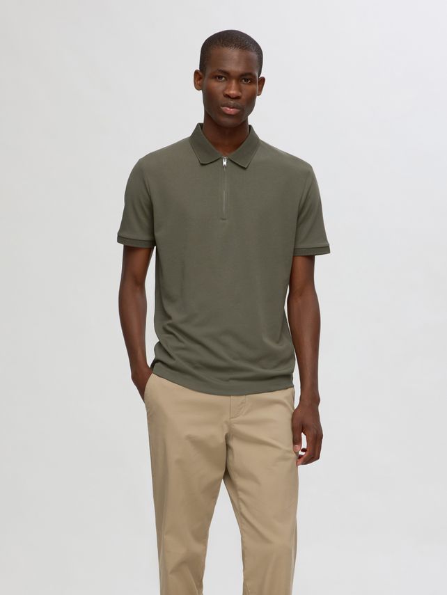 Slhfave Zip Ss Polo B fra Selected