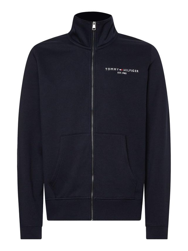 Tommy Hilfiger Logo Zip Thru Standkrave – Fantastisk tilbud!