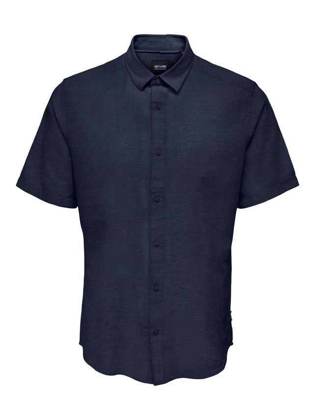 Onscaiden Ss Solid Linen Shirt Noos fra Only & Sons