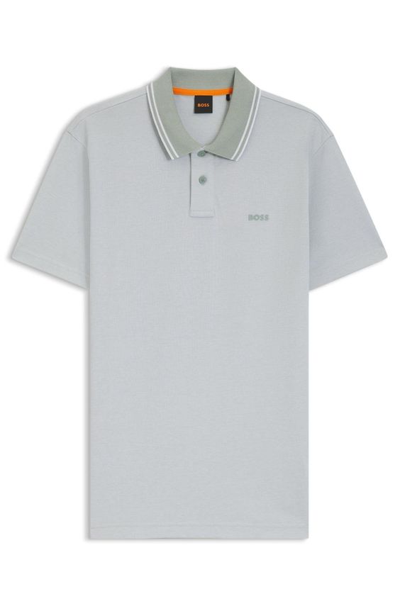 BOSS Oxford Poloshirt med Striber og Logo - Tilbud!