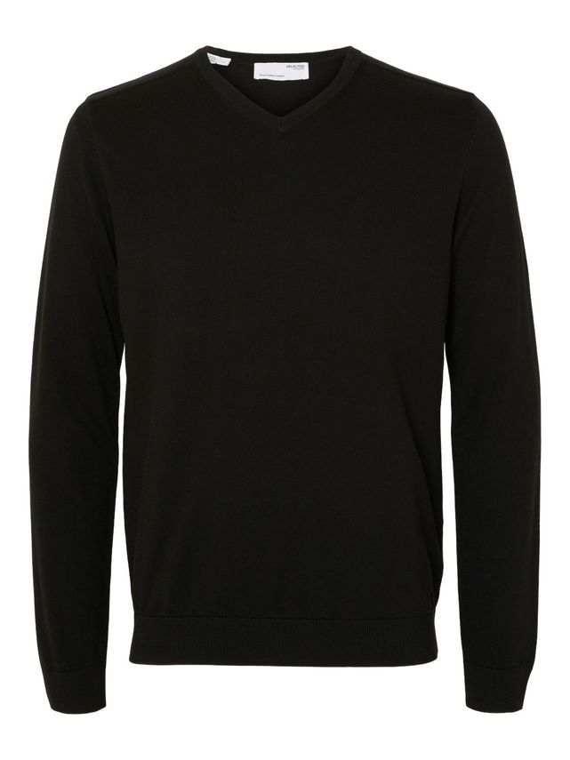 Slhberg Ls Knit V Neck Noos fra Selected