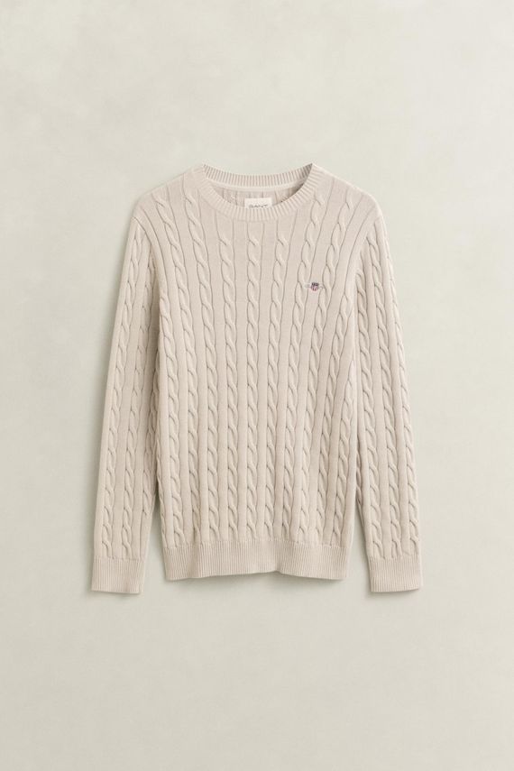 Cotton Cable C Neck fra Gant