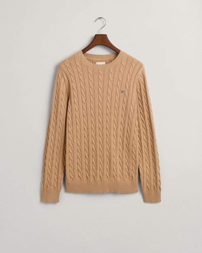 Cotton Cable C Neck fra Gant