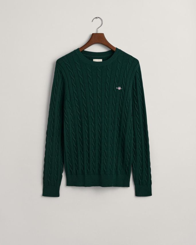 Cotton Cable C Neck fra Gant