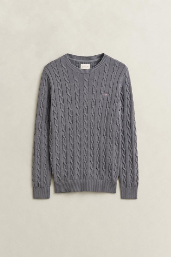 Cotton Cable C Neck fra Gant