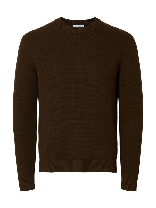Slhdane Ls Knit Structure Crew Neck fra Selected