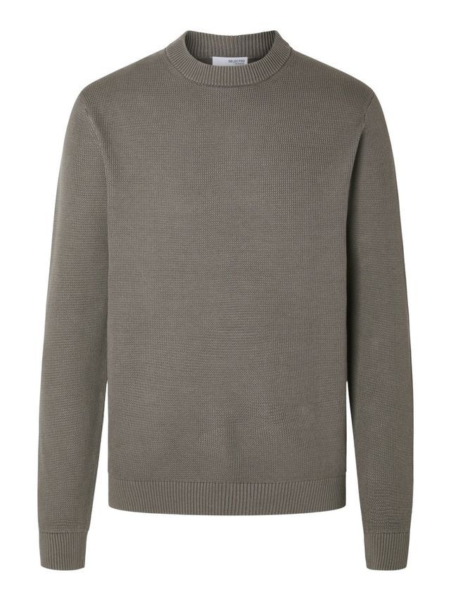 Slhdane Ls Knit Structure Crew Neck fra Selected