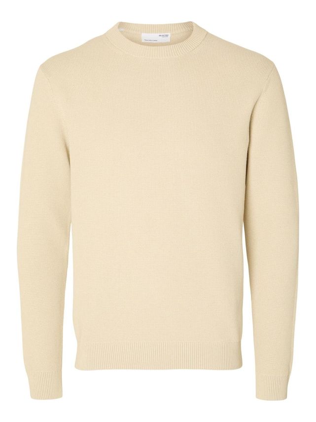 Slhdane Ls Knit Structure Crew Neck fra Selected