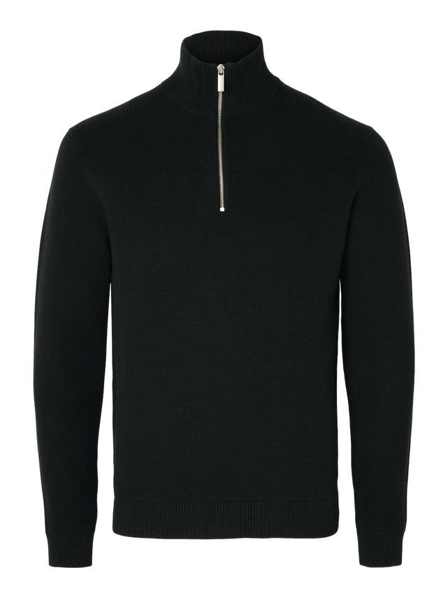 Slhdane Ls Knit Structure Half Zip fra Selected
