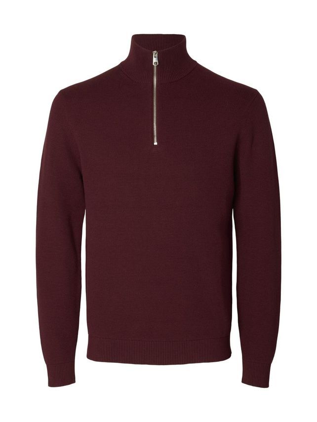 Slhdane Ls Knit Structure Half Zip fra Selected