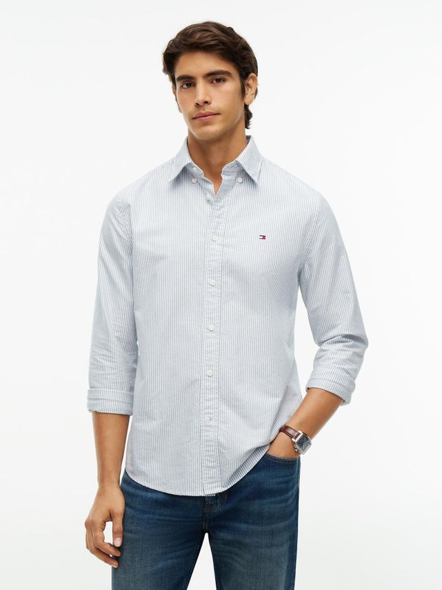 Heritage Oxford Stripe Rf Shirt fra Tommy Hilfiger