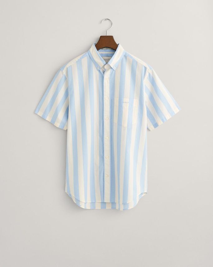 Reg Poplin Parasol Stripe Ss Shirt fra Gant