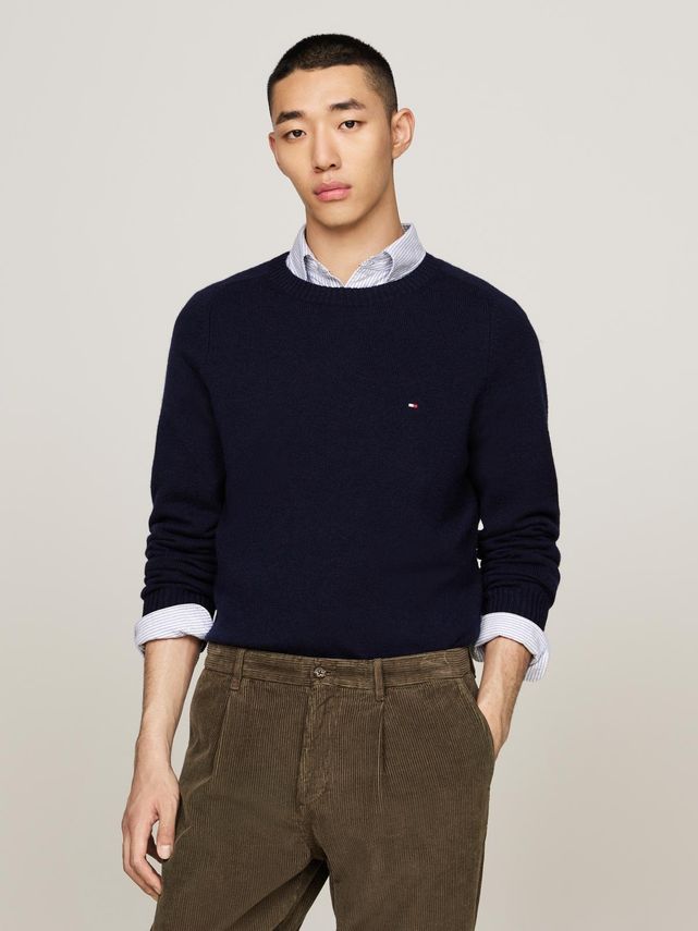 Tommy Hilfiger Lambswool Crew Neck – Stilfuld sweater på udsalg