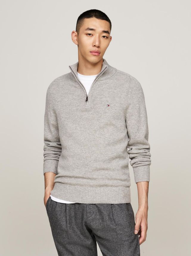 Lambswool Zip Mock fra Tommy Hilfiger