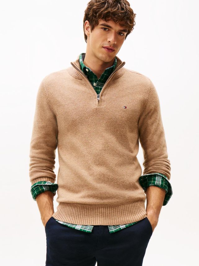 Lambswool Zip Mock fra Tommy Hilfiger
