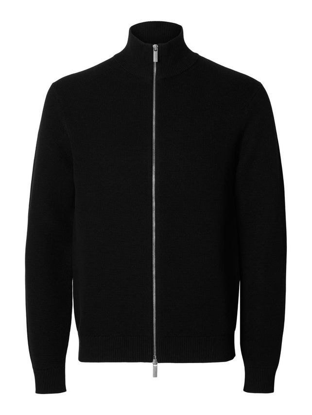 Slhdane Ls Knit Structure Full Zip fra Selected