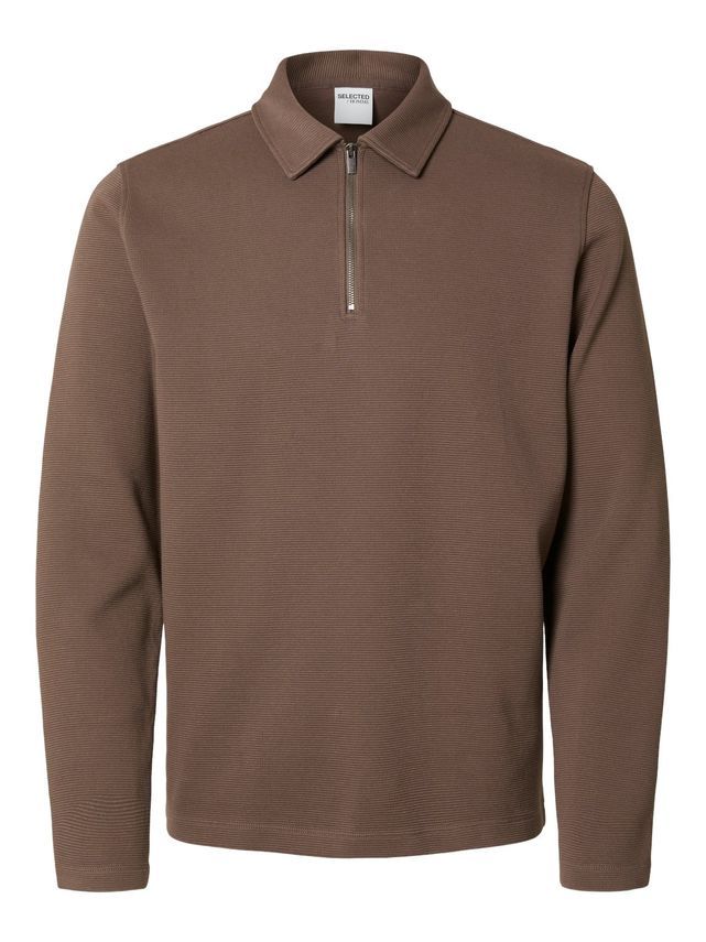 Slhmarc Rib Ls Polo fra Selected
