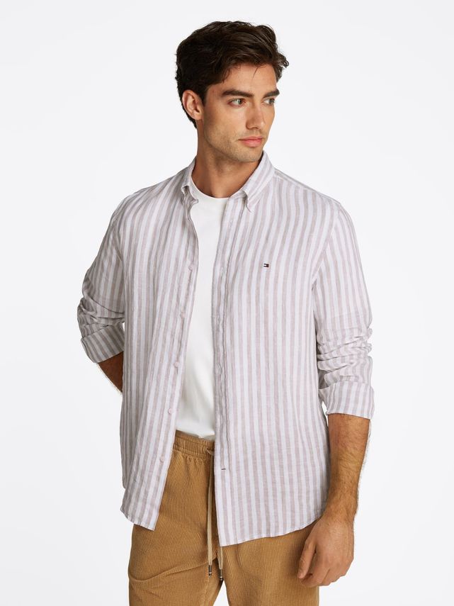 Linen Essential Stripe Rf Shirt fra Tommy Hilfiger