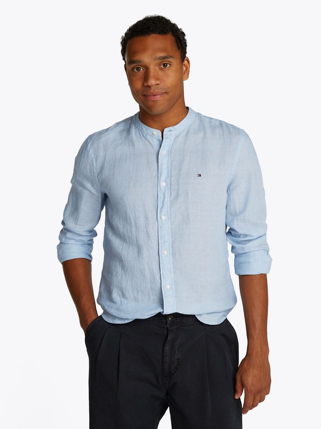Pigmentfarvet Mao Krave Skjorte fra Tommy Hilfiger - Tilbud!