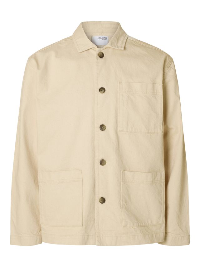 Slhnoah 5511 Ecru Dnm Hybrid Jacket fra Selected