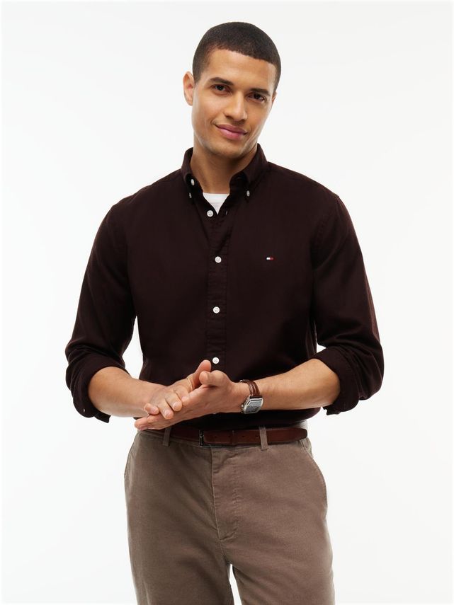 Flex Flannel Solid Rf Shirt fra Tommy Hilfiger