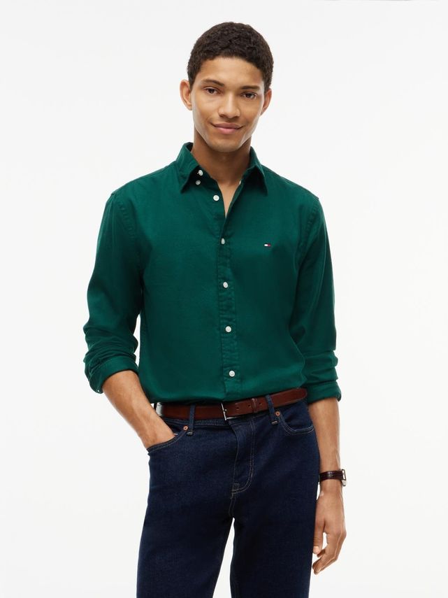 Flex Flannel Solid Rf Shirt fra Tommy Hilfiger