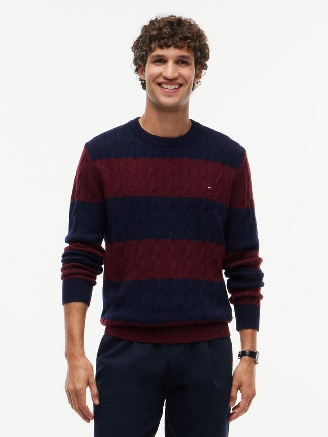 Lambswool Blend Cable Crew fra Tommy Hilfiger