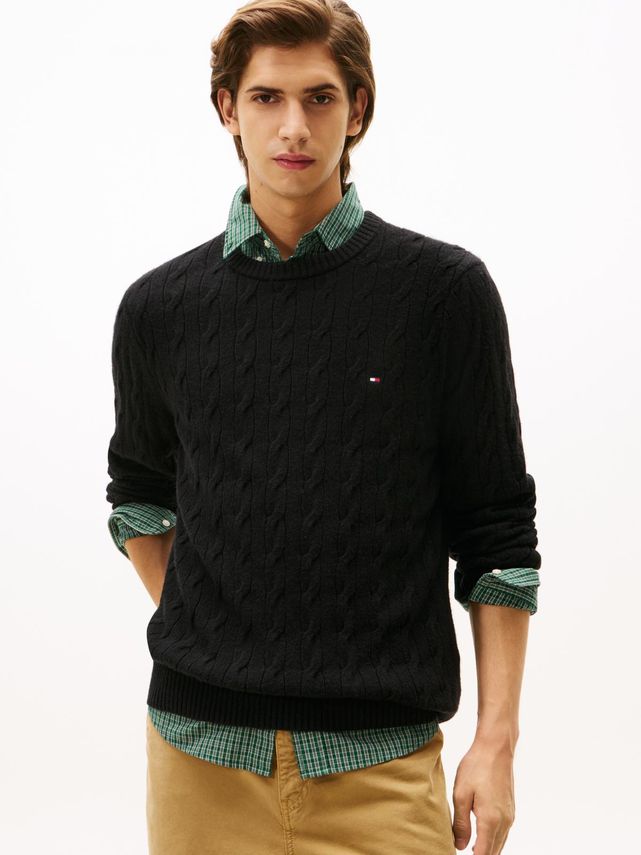 Lambswool Blend Cable Crew fra Tommy Hilfiger