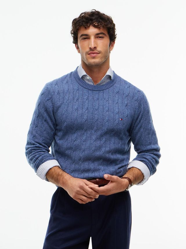 Lambswool Blend Cable Crew fra Tommy Hilfiger