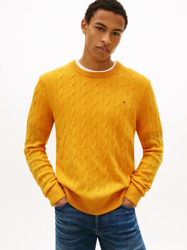 Lambswool Blend Cable Crew fra Tommy Hilfiger
