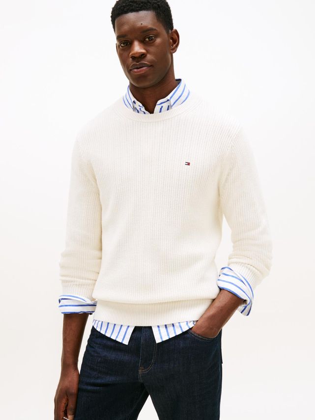 Rwb Rib Crew Neck fra Tommy Hilfiger