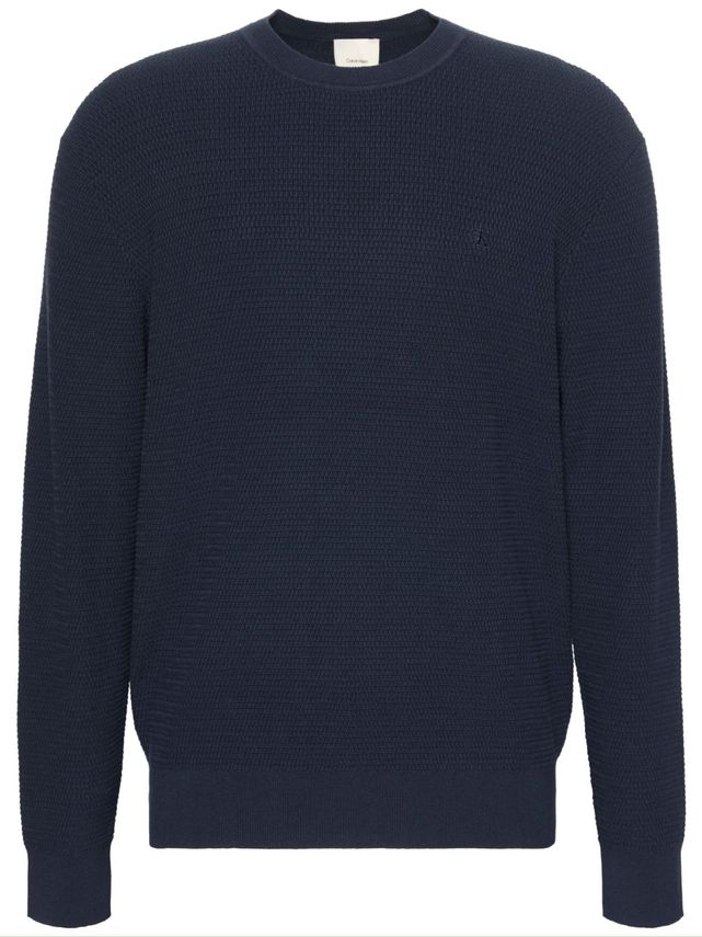 Ls Texture Cttn Crewnk Sweater 1 fra Calvin Klein