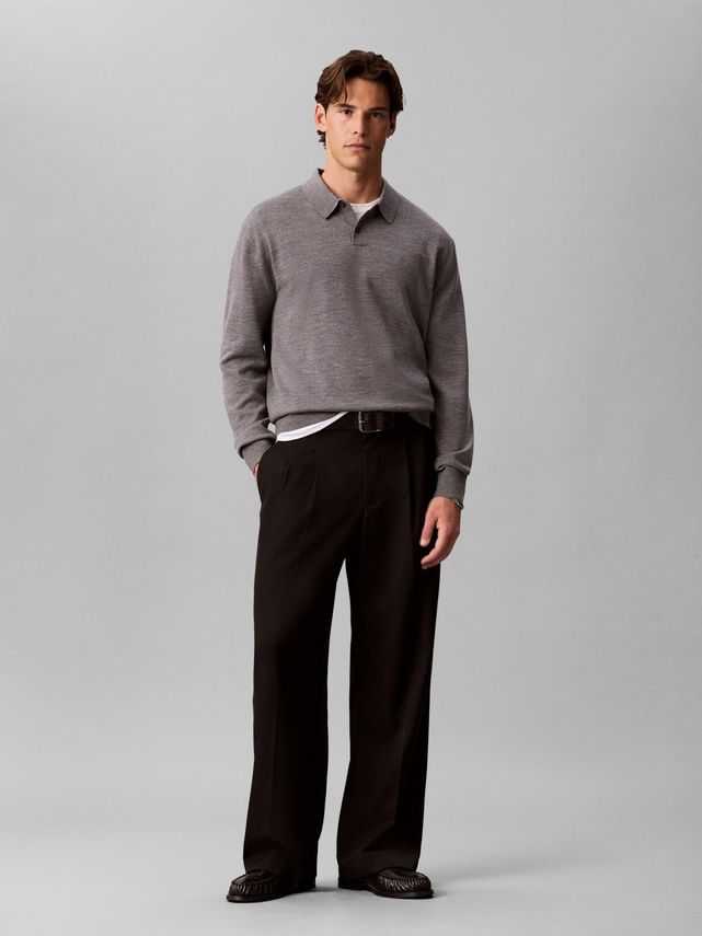 Ls 100% Merino Polo 14gg fra Calvin Klein