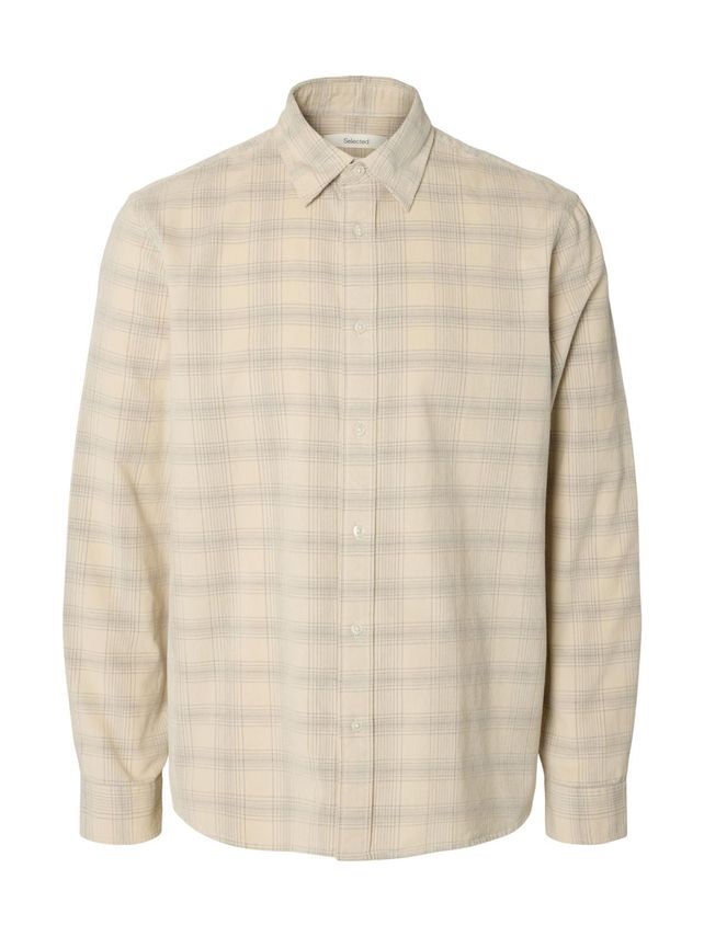 Slmregclaus Cord Yd Check Ls Shirt fra Selected