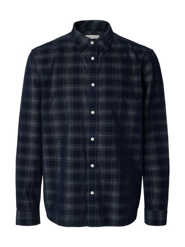 Slmregclaus Cord Yd Check Ls Shirt fra Selected