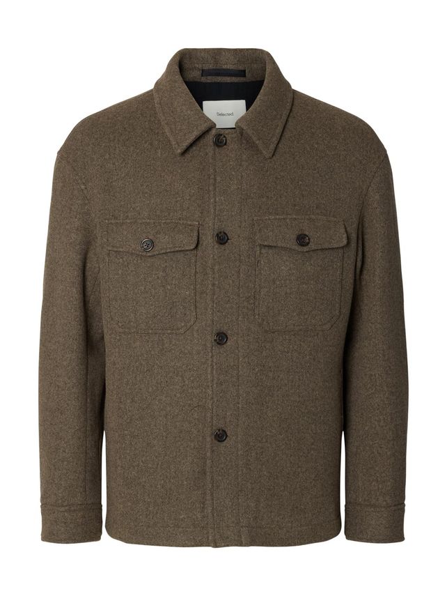 Slhmitch Wool Blend Shacket Noos fra Selected
