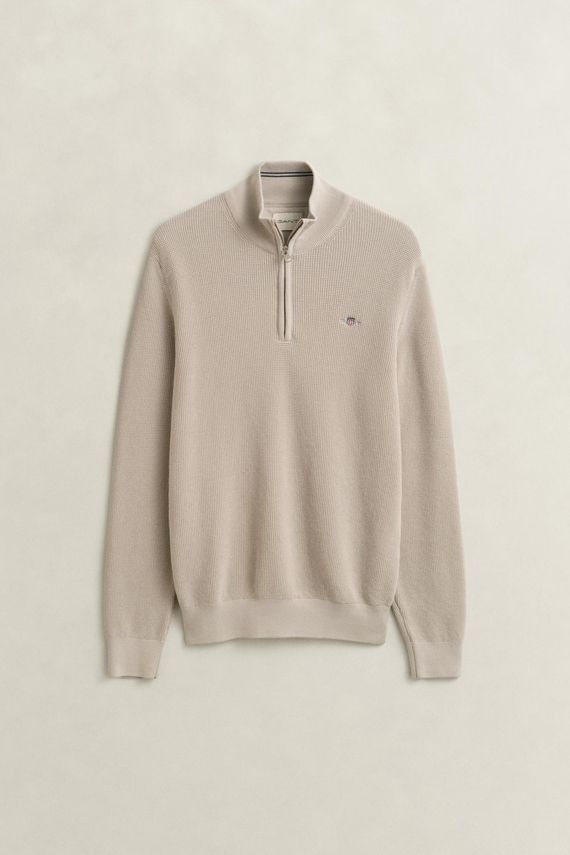 Micro Textured Cotton Half Zip fra Gant