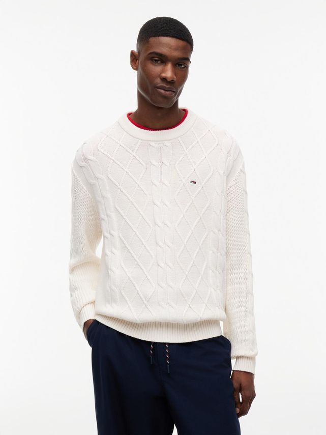 Tjm Reg Cable Knit Sweater fra Tommy Jeans