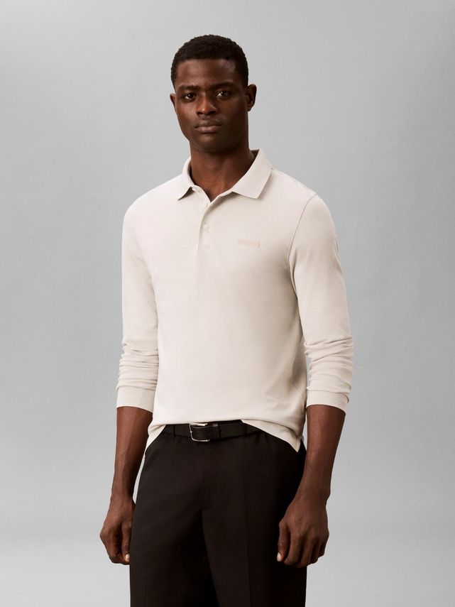 Ls Slim Supima Logo Patch Polo fra Calvin Klein