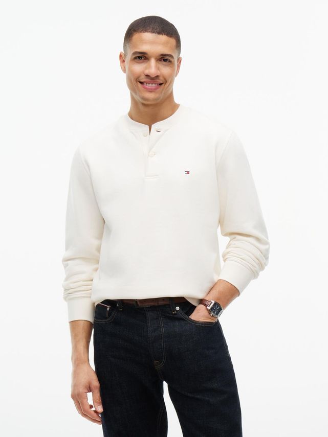 Reg Essential Fleece  Henley fra Tommy Hilfiger