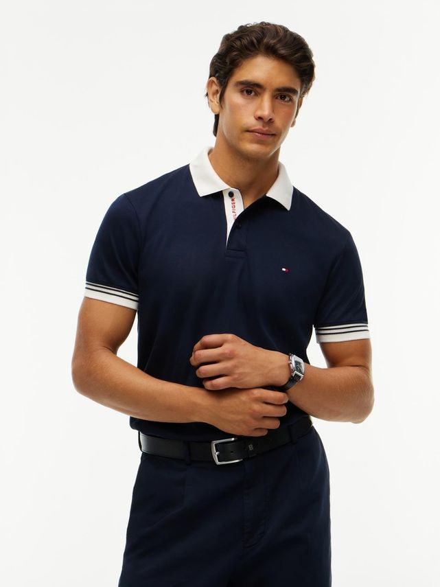 Interlock Plackt Detail Reg Polo fra Tommy Hilfiger