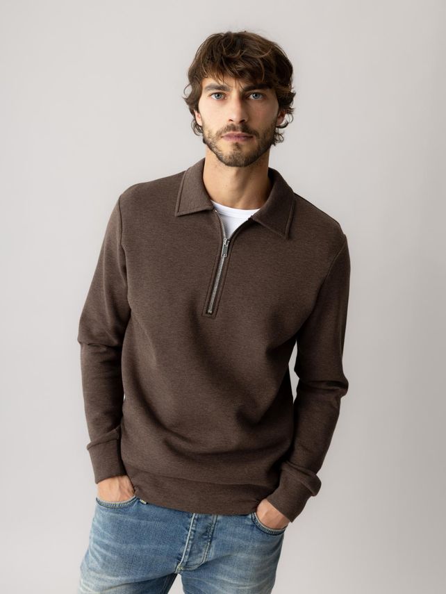 Mmgabel Zip Polo Sweat fra Mos Mosh